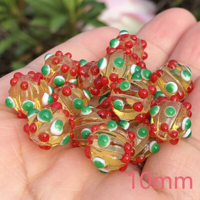 12 mm dideli Murano skaidraus ežero mėlynos spalvos taškiniai lempos stiklai, laisvi tarpiniai karoliukai, skirti papuošalams gaminti, pasidaryk pats auskarų priedai