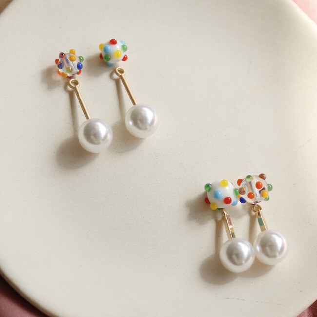 12 mm dideli Murano skaidraus ežero mėlynos spalvos taškiniai lempos stiklai, laisvi tarpiniai karoliukai, skirti papuošalams gaminti, pasidaryk pats auskarų priedai