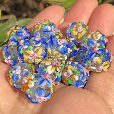 12 mm-es nagy muránói virág, átlátszó lámpatest piros fehér üveg laza távtartó gyöngyök ékszerkészítéshez barkácsolás karkötő medál kiegészítők