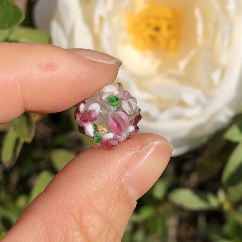 12 mm-es nagy muránói virág, átlátszó lámpatest piros fehér üveg laza távtartó gyöngyök ékszerkészítéshez barkácsolás karkötő medál kiegészítők