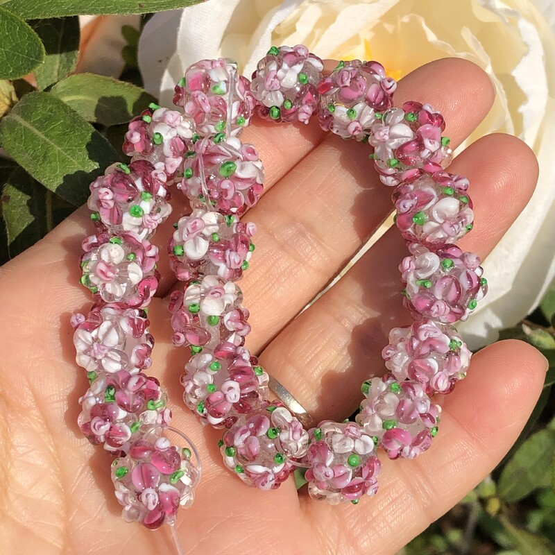 12 mm-es nagy muránói virág, átlátszó lámpatest piros fehér üveg laza távtartó gyöngyök ékszerkészítéshez barkácsolás karkötő medál kiegészítők