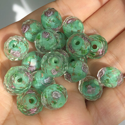 12 mm číre žlté Murano priehľadné fazetované korálky Rondelle Flower Lampwork z krištáľového skla na výrobu náramkov, doplnkov pre domácich majstrov.