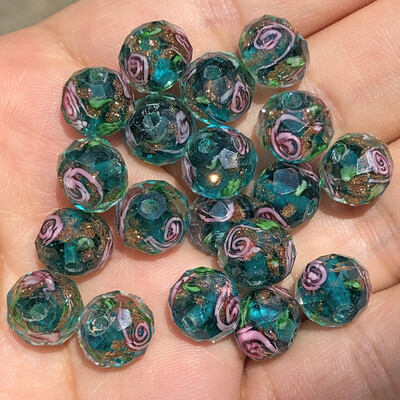 12 mm číre žlté Murano priehľadné fazetované korálky Rondelle Flower Lampwork z krištáľového skla na výrobu náramkov, doplnkov pre domácich majstrov.