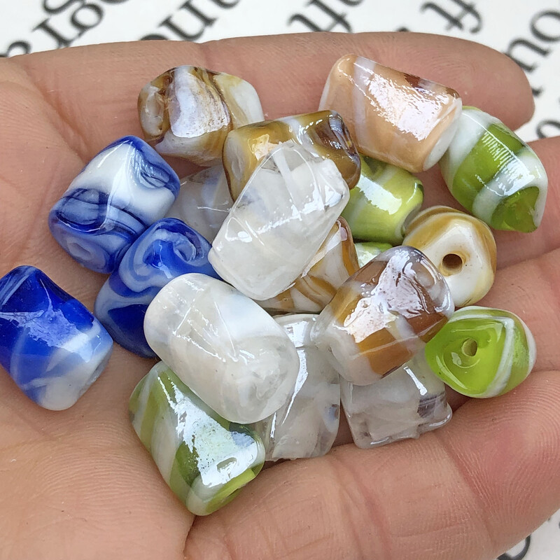 9X12MM trikampio cilindro juostelės Murano lempos stiklas, laisvai pagaminti karoliukai papuošalams gaminti pasidaryk pats auskarų apyrankės priedas