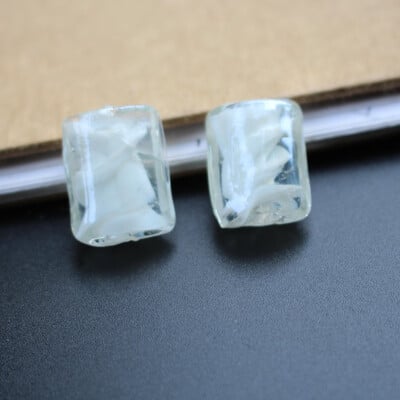 10 ks 12mm 16mm ručne vyrobené sklenené korálky v tvare lampy, kvádrové voľné korálky s vnútornými pruhmi, viacfarebné na náramky, šperky a DIY