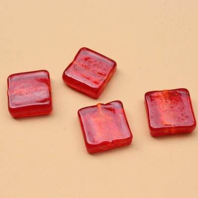 10 kom 20 mm Lampwork staklene perle kvadratne ravne folije u više boja za izradu nakita DIY Craft bijelo ružičasta mješavina