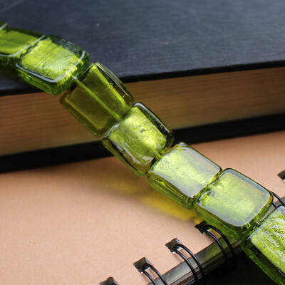 10 kom 20 mm Lampwork staklene perle kvadratne ravne folije u više boja za izradu nakita DIY Craft bijelo ružičasta mješavina