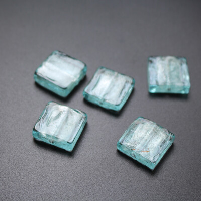 10 kom 20 mm Lampwork staklene perle kvadratne ravne folije u više boja za izradu nakita DIY Craft bijelo ružičasta mješavina