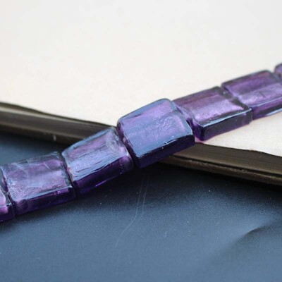 10 kom 20 mm Lampwork staklene perle kvadratne ravne folije u više boja za izradu nakita DIY Craft bijelo ružičasta mješavina