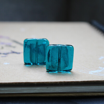 10 kom 20 mm Lampwork staklene perle kvadratne ravne folije u više boja za izradu nakita DIY Craft bijelo ružičasta mješavina