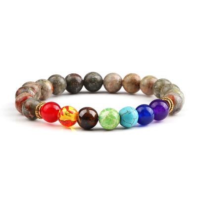 2 kom prirodnog kamena 7 Chakra Healing s perlama, podesive pletene narukvice, muškarci, 8 mm lava rastezljiva narukvica, žene Reiki Buddha nakit