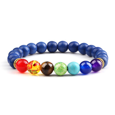 2 kom prirodnog kamena 7 Chakra Healing s perlama, podesive pletene narukvice, muškarci, 8 mm lava rastezljiva narukvica, žene Reiki Buddha nakit