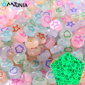 100 kom 7 mm šarene zvjezdane perle s mjesecom Svjetleće perle Razmakne perle svijetle u mraku Za izradu nakita Diy Charms Narukvica Ogrlica