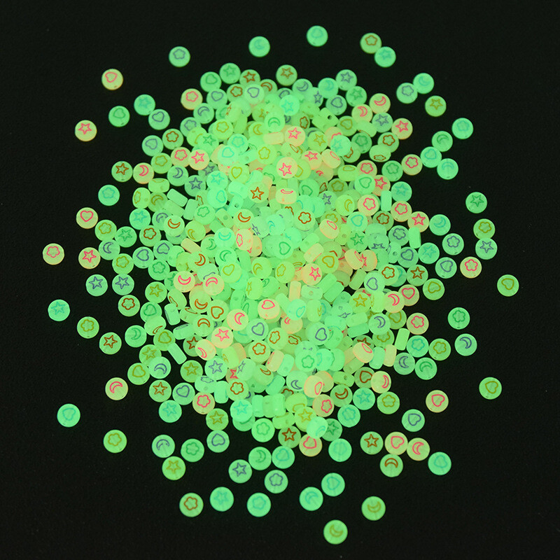 100 kom 7 mm šarene zvjezdane perle s mjesecom Svjetleće perle Razmakne perle svijetle u mraku Za izradu nakita Diy Charms Narukvica Ogrlica