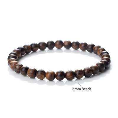 6/8/10 mm Budistička ručno izrađena drvena perla Pletena narukvica Molitva Crno ružino drvo Okrugle narukvice Žene Muškarci Nakit Želja Meditacija