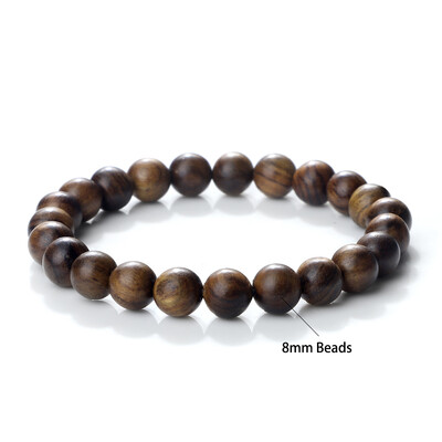 6/8/10 mm Budistička ručno izrađena drvena perla Pletena narukvica Molitva Crno ružino drvo Okrugle narukvice Žene Muškarci Nakit Želja Meditacija