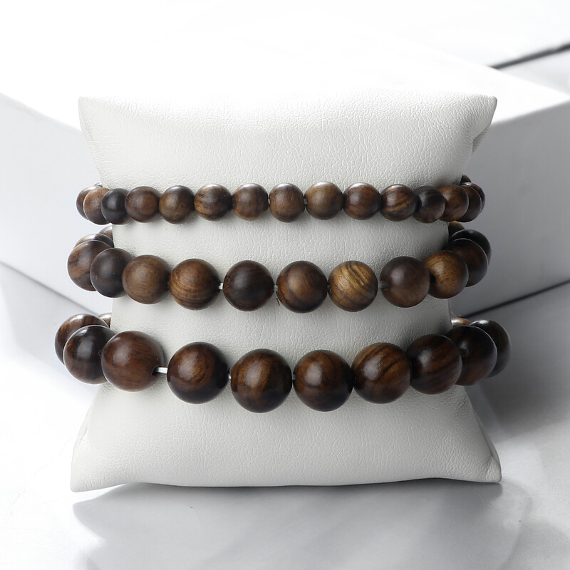 6/8/10 mm Budistička ručno izrađena drvena perla Pletena narukvica Molitva Crno ružino drvo Okrugle narukvice Žene Muškarci Nakit Želja Meditacija