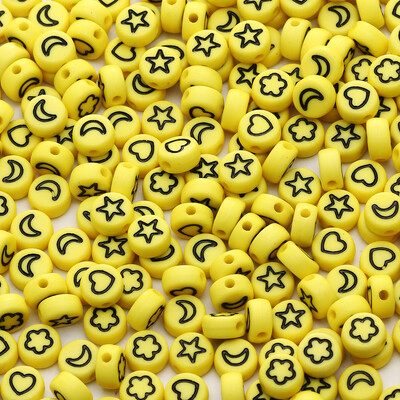 100 komada akrilnih perli s mješovitim uzorkom, ravnih okruglih labavih odstojnih perli za ručni rad Diy Izrada nakita Narukvice Dodaci za ogrlice