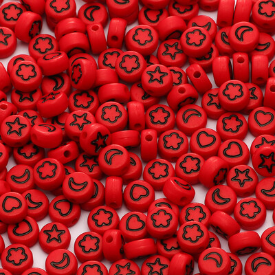 100 komada akrilnih perli s mješovitim uzorkom, ravnih okruglih labavih odstojnih perli za ručni rad Diy Izrada nakita Narukvice Dodaci za ogrlice