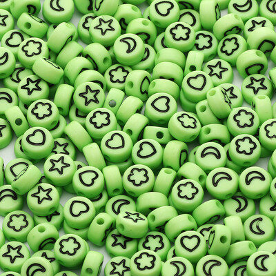 100 komada akrilnih perli s mješovitim uzorkom, ravnih okruglih labavih odstojnih perli za ručni rad Diy Izrada nakita Narukvice Dodaci za ogrlice