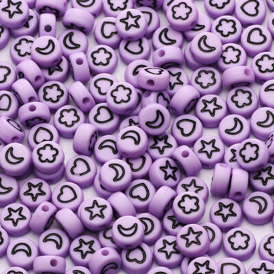 100 komada akrilnih perli s mješovitim uzorkom, ravnih okruglih labavih odstojnih perli za ručni rad Diy Izrada nakita Narukvice Dodaci za ogrlice