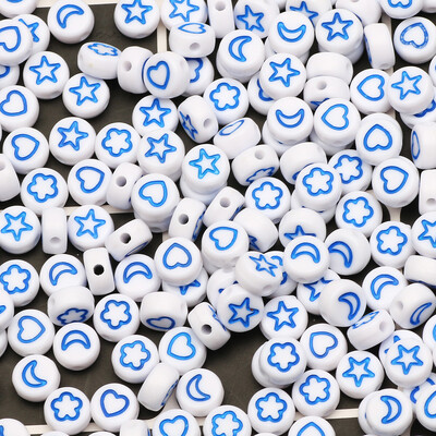 100 komada akrilnih perli s mješovitim uzorkom, ravnih okruglih labavih odstojnih perli za ručni rad Diy Izrada nakita Narukvice Dodaci za ogrlice