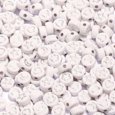 100 komada akrilnih perli s mješovitim uzorkom, ravnih okruglih labavih odstojnih perli za ručni rad Diy Izrada nakita Narukvice Dodaci za ogrlice