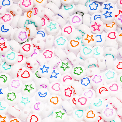 100 komada akrilnih perli s mješovitim uzorkom, ravnih okruglih labavih odstojnih perli za ručni rad Diy Izrada nakita Narukvice Dodaci za ogrlice