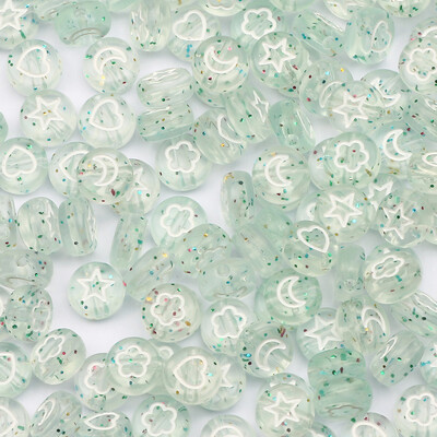 100 komada akrilnih perli s mješovitim uzorkom, ravnih okruglih labavih odstojnih perli za ručni rad Diy Izrada nakita Narukvice Dodaci za ogrlice