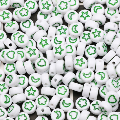 100 komada akrilnih perli s mješovitim uzorkom, ravnih okruglih labavih odstojnih perli za ručni rad Diy Izrada nakita Narukvice Dodaci za ogrlice