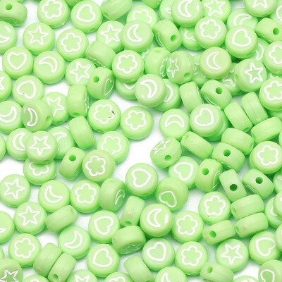 100 komada akrilnih perli s mješovitim uzorkom, ravnih okruglih labavih odstojnih perli za ručni rad Diy Izrada nakita Narukvice Dodaci za ogrlice