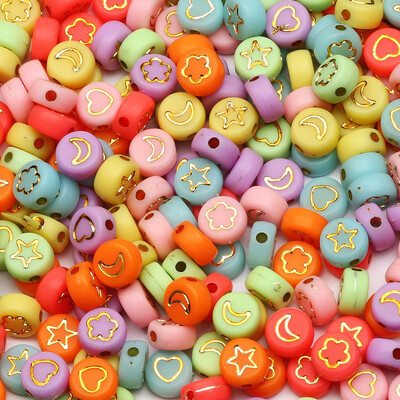 100 komada akrilnih perli s mješovitim uzorkom, ravnih okruglih labavih odstojnih perli za ručni rad Diy Izrada nakita Narukvice Dodaci za ogrlice