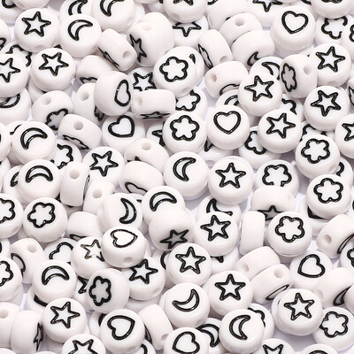 100 komada akrilnih perli s mješovitim uzorkom, ravnih okruglih labavih odstojnih perli za ručni rad Diy Izrada nakita Narukvice Dodaci za ogrlice