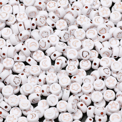 100 komada akrilnih perli s mješovitim uzorkom, ravnih okruglih labavih odstojnih perli za ručni rad Diy Izrada nakita Narukvice Dodaci za ogrlice