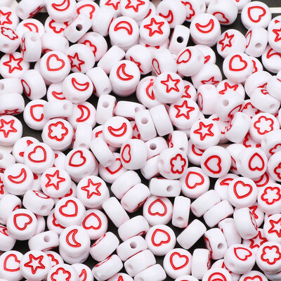 100 komada akrilnih perli s mješovitim uzorkom, ravnih okruglih labavih odstojnih perli za ručni rad Diy Izrada nakita Narukvice Dodaci za ogrlice