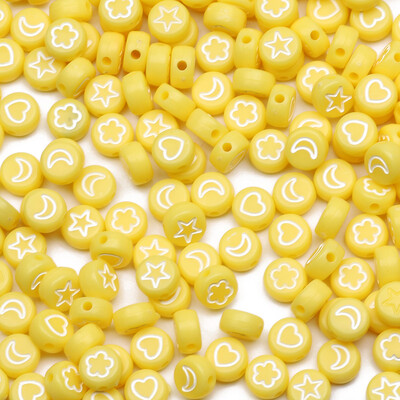 100 komada akrilnih perli s mješovitim uzorkom, ravnih okruglih labavih odstojnih perli za ručni rad Diy Izrada nakita Narukvice Dodaci za ogrlice