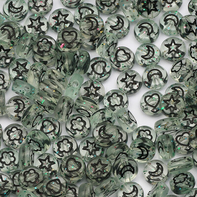 100 komada akrilnih perli s mješovitim uzorkom, ravnih okruglih labavih odstojnih perli za ručni rad Diy Izrada nakita Narukvice Dodaci za ogrlice