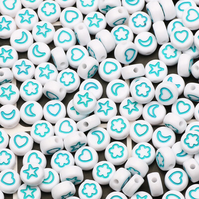 100 komada akrilnih perli s mješovitim uzorkom, ravnih okruglih labavih odstojnih perli za ručni rad Diy Izrada nakita Narukvice Dodaci za ogrlice