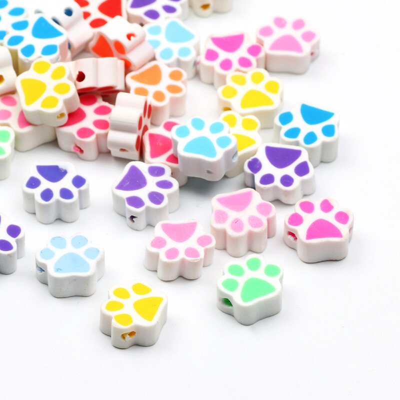 20/50/100 kom. Perle od polimerske gline u obliku slatke mačje šape, labave perle za odstojnike za izradu nakita „uradi sam“, narukvice, rukotvorine, dodaci