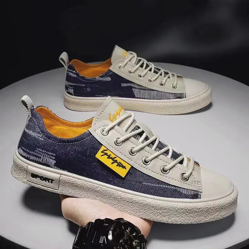 Férfi cipő divat 2024 alkalmi cipő férfiaknak Vaskos vászon tornacipők szabadidő tervező luxusakció ingyenes kiszállítás, munkaméret 45 új