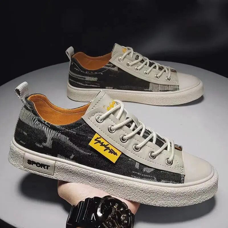 Férfi cipő divat 2024 alkalmi cipő férfiaknak Vaskos vászon tornacipők szabadidő tervező luxusakció ingyenes kiszállítás, munkaméret 45 új