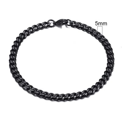 Pánske jednoduché náramky Vnox z nehrdzavejúcej ocele s kubánskou retiazkou s rozmermi 3-11 mm pre ženy, unisex, šperky na zápästie, darčeky