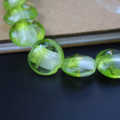 10 komada okruglih pljosnatih staklenih perli od 20 mm dvostrukih boja s više boja za nakit i rukotvorine