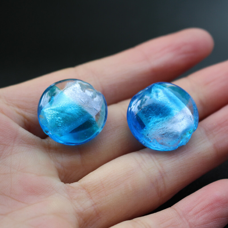 10 komada okruglih pljosnatih staklenih perli od 20 mm dvostrukih boja s više boja za nakit i rukotvorine