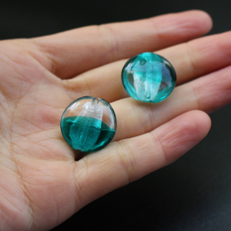 10 komada okruglih pljosnatih staklenih perli od 20 mm dvostrukih boja s više boja za nakit i rukotvorine