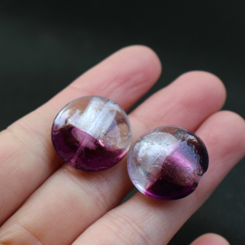 10 komada okruglih pljosnatih staklenih perli od 20 mm dvostrukih boja s više boja za nakit i rukotvorine