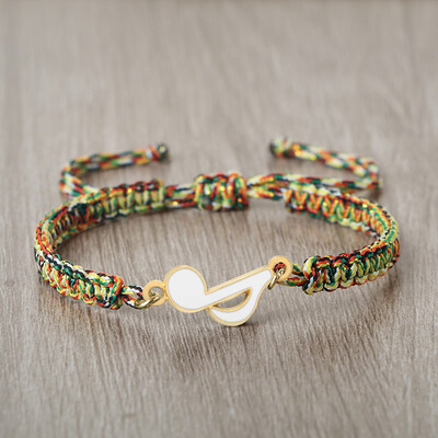 Narukvice s rock glazbom za muškarce Žene Legura Glazbena nota Narukvice s privjescima Par Ručno tkani sretni konop Narukvica Nakit za ljubavnika Poklon