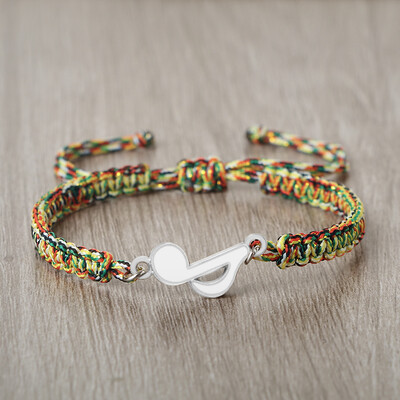 Narukvice s rock glazbom za muškarce Žene Legura Glazbena nota Narukvice s privjescima Par Ručno tkani sretni konop Narukvica Nakit za ljubavnika Poklon