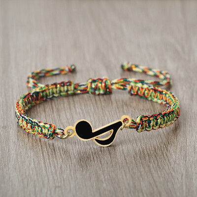 Narukvice s rock glazbom za muškarce Žene Legura Glazbena nota Narukvice s privjescima Par Ručno tkani sretni konop Narukvica Nakit za ljubavnika Poklon