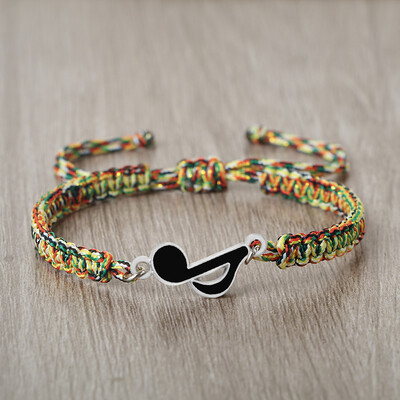 Narukvice s rock glazbom za muškarce Žene Legura Glazbena nota Narukvice s privjescima Par Ručno tkani sretni konop Narukvica Nakit za ljubavnika Poklon